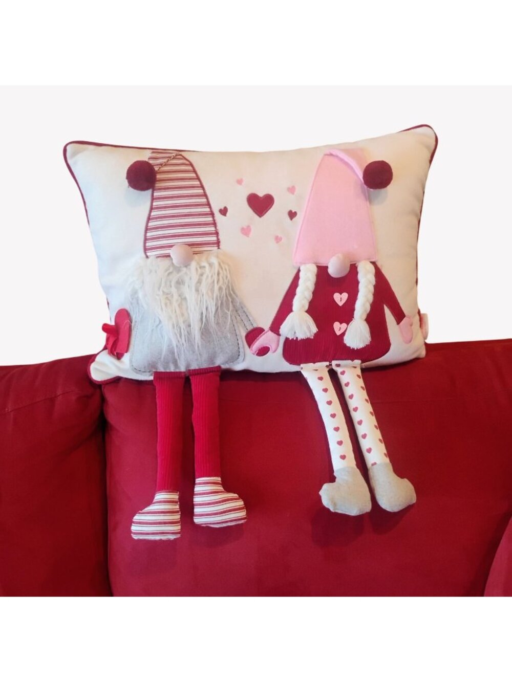 Isaac Mizrahi Dangling Legs Valentine's Day Gnome Throw Pillow